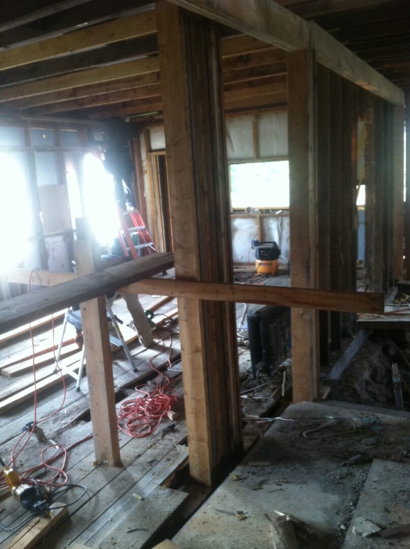 Construction in progress of a home interior